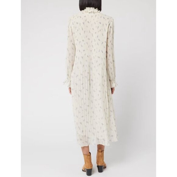 GANNI Pleated Georgette Midi Dress Sz 36/M Feminine Whimsical Cottagecore - Picture 2 of 16